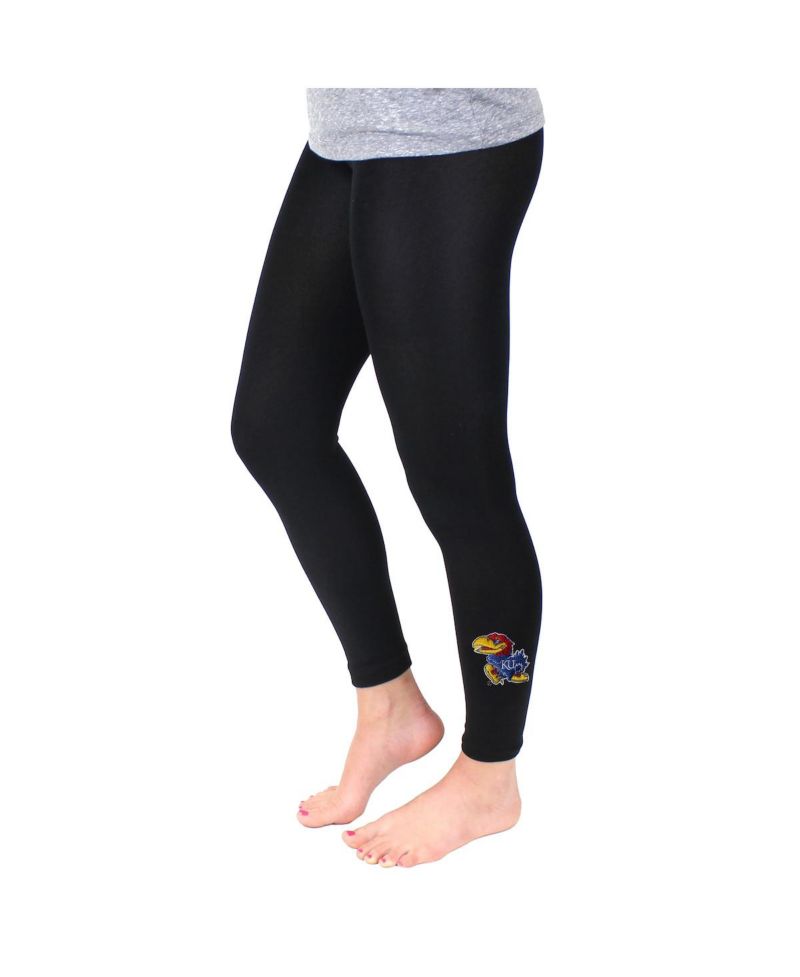 Women's Black Kansas Jayhawks Fleece Leggings