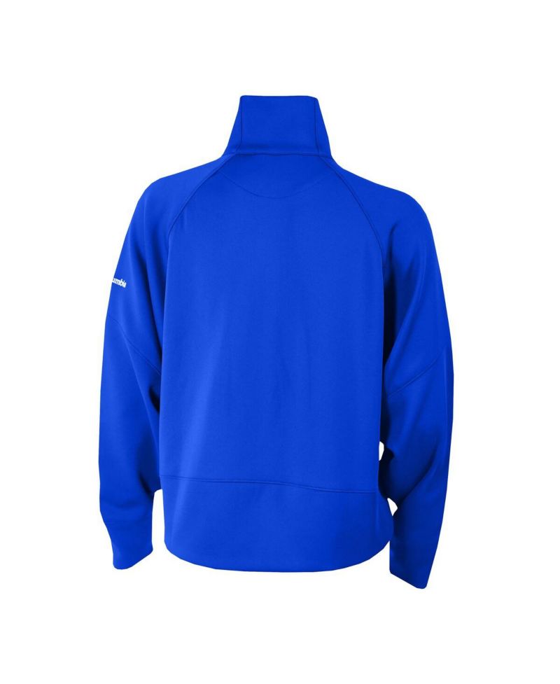 Women's Blue New York Rangers Wickhams Hills Raglan Omni-Wick Half-Zip Pullover Sweatshirt