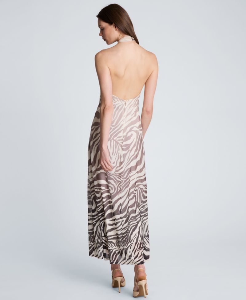 Women's Halter Neck Mesh Midi Dress