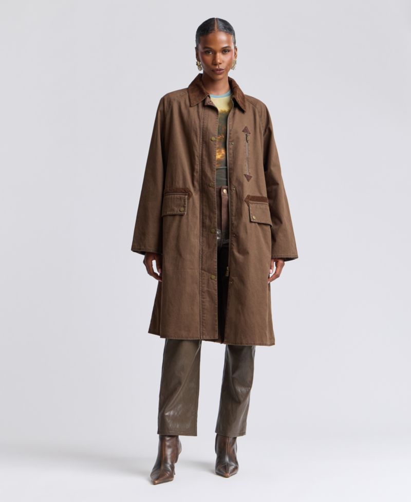 Women's Waxed Cotton Corduroy Utility Coat