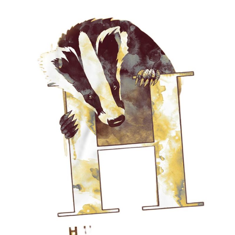 Men's Hufflepuff Watercolor Crest T Shirt