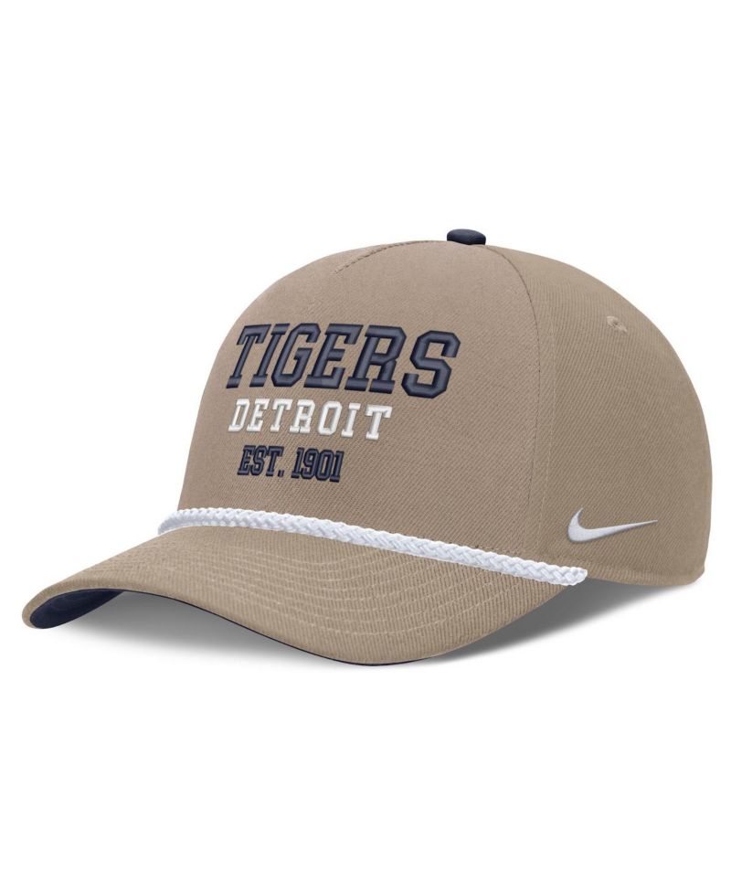 Men's Khaki Detroit Tigers Father's Day Rope Rise Adjustable Hat