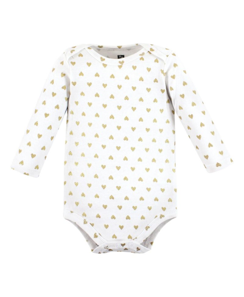 Baby Girls Hudson Cotton Long-Sleeve Bodysuits 5-Pack