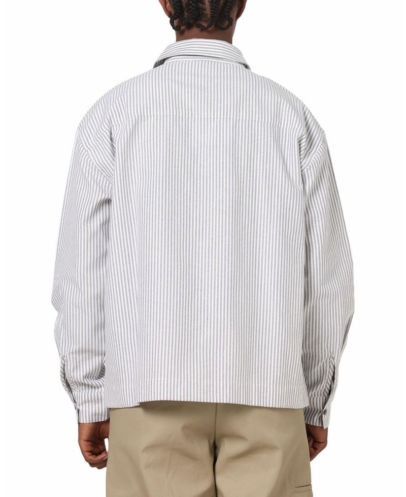 Men's Oxford Stripe Long Sleeve Button Up Shirt