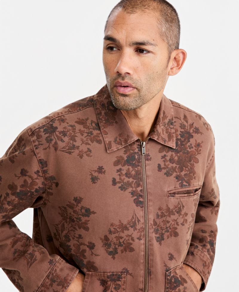 Men's Floral Canvas Chore Jacket