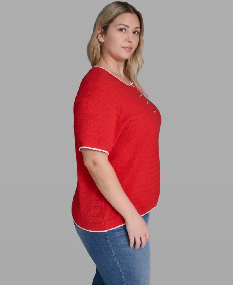 Plus Size Button-Front Sweater