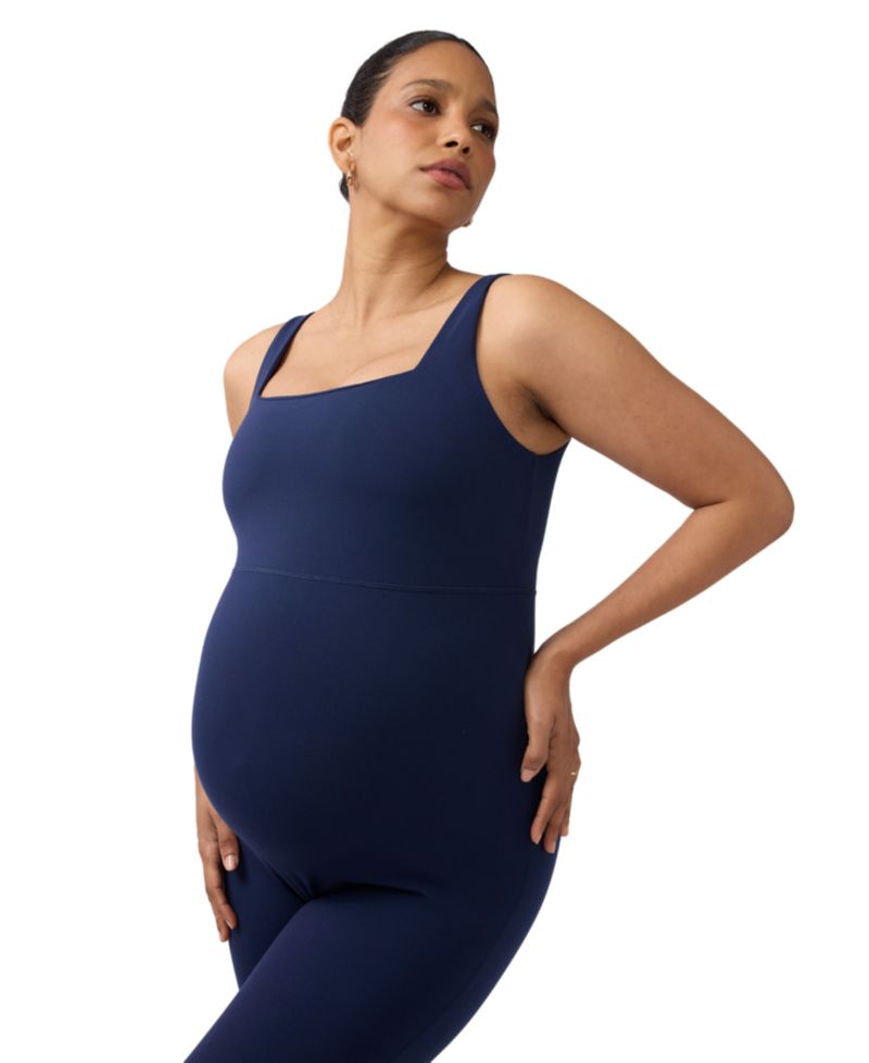 Maternity Sleeveless Knit Nursing Unitard