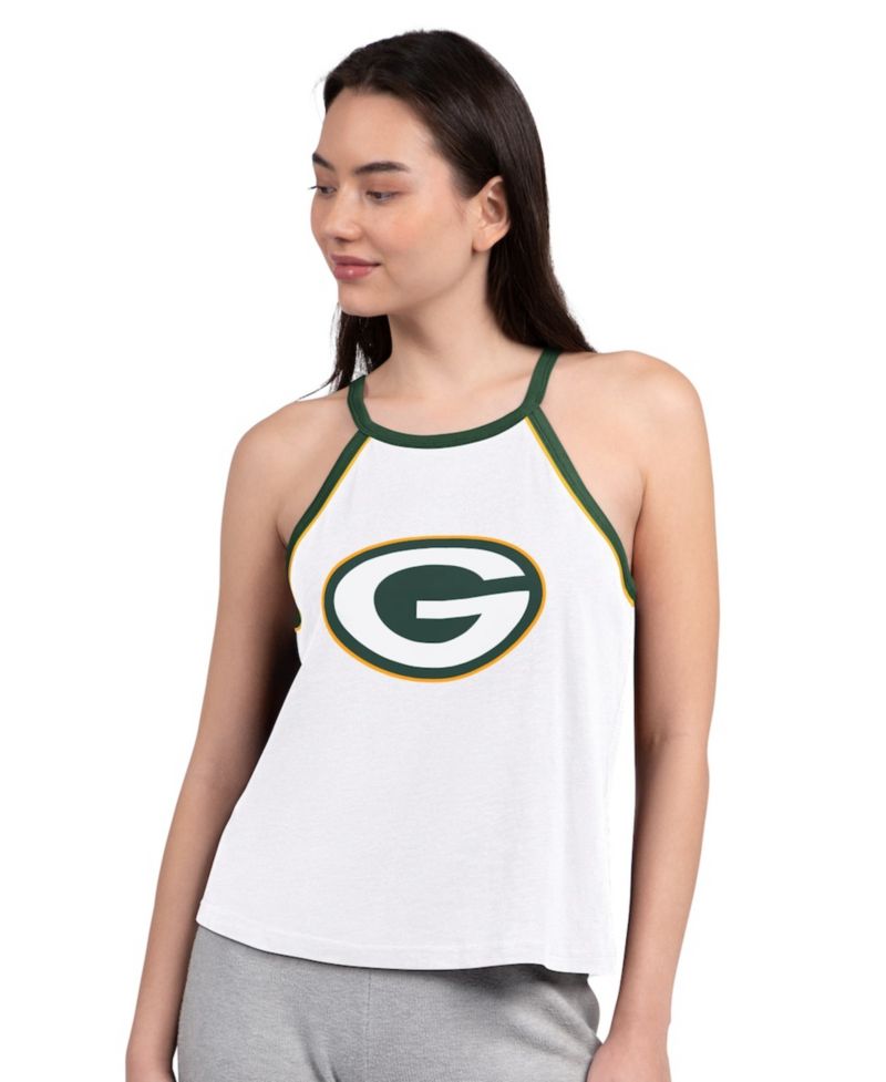 Women's White Green Bay Packers Redemption Win Slub Tank Top
