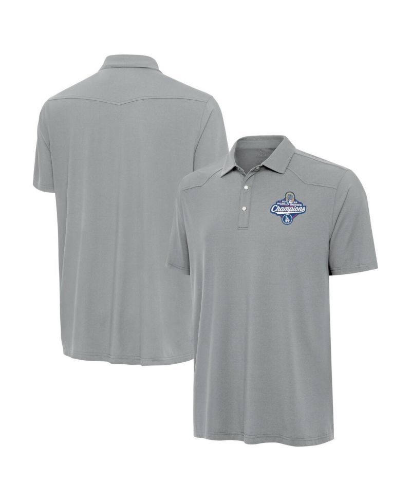Antigua Men's Gray Los Angeles Dodgers 2025 World Series Western Polo Shirt