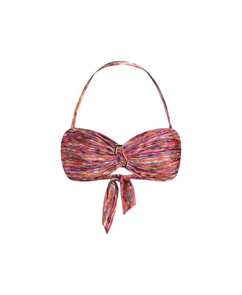 Women's Shimmer Ripple Twist Bandeau Bikini Top