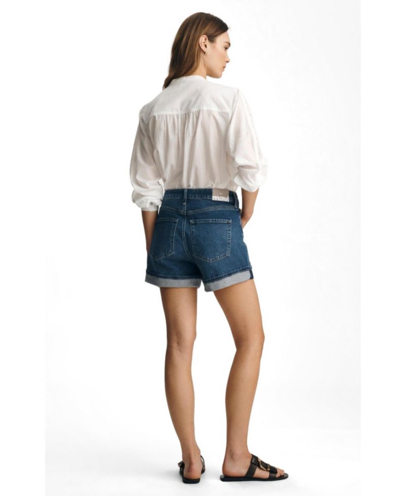 Women's Heidi High-Waisted Cuffed Denim Shorts, 3.5" Inseam