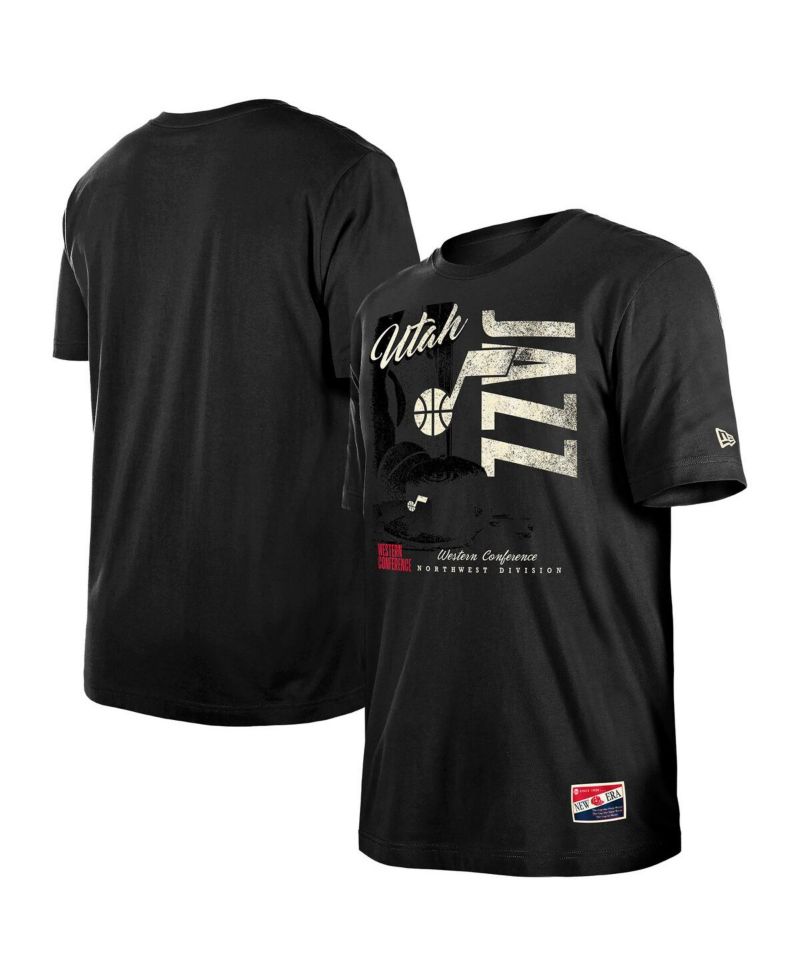 Men's Black Utah Jazz Distressed Throwback Vintage Color Pack T-Shirt