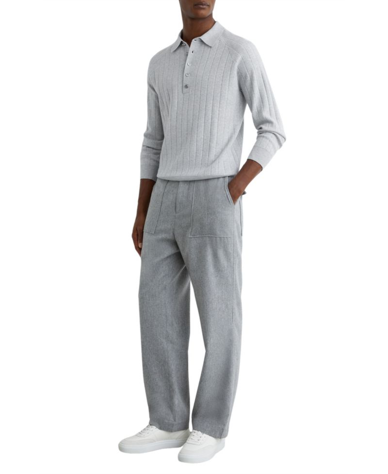 Men's Dillingham Half Button Wide Ribbed Polo Shirt