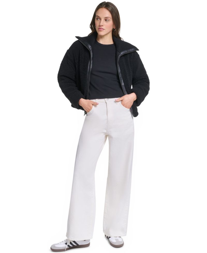 Women's Sherpa Bomber Quilted-Lined Jacket