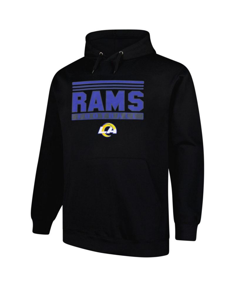 Men's Black Los Angeles Rams Big & Tall Pop Pullover Hoodie