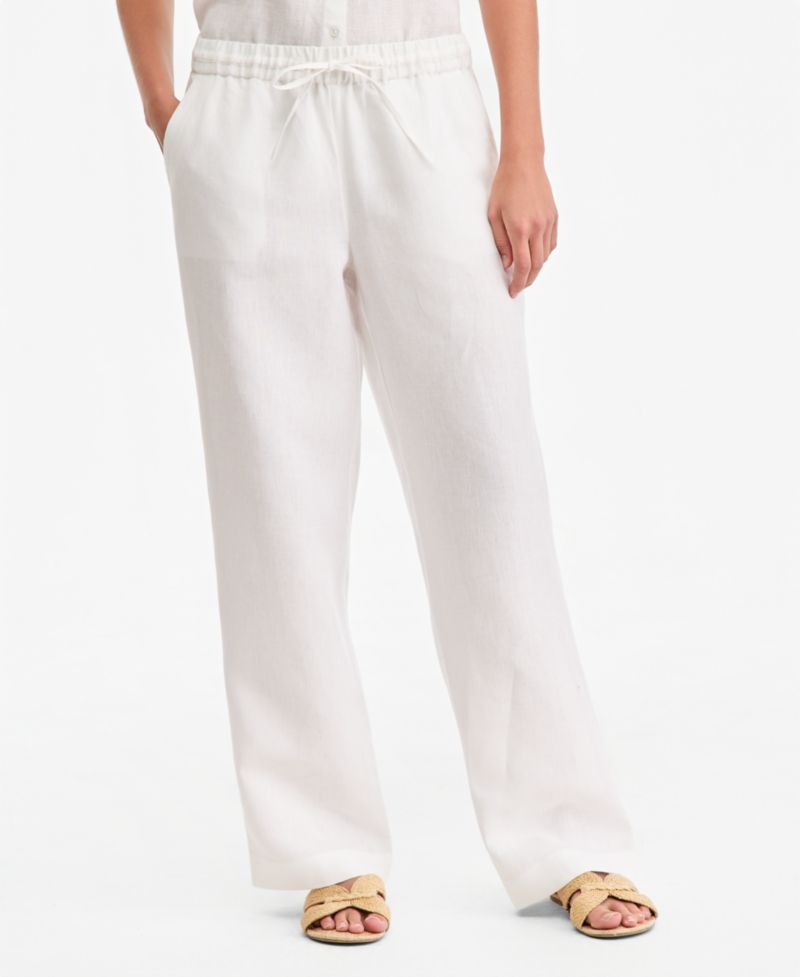 Women's 100% Linen Drawstring Pants