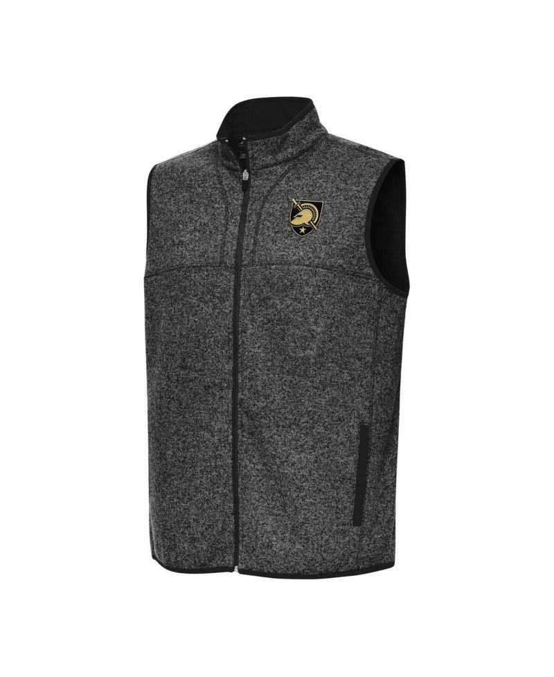 Men's Heather Black Army Black Knights Fortune Full-Zip Vest
