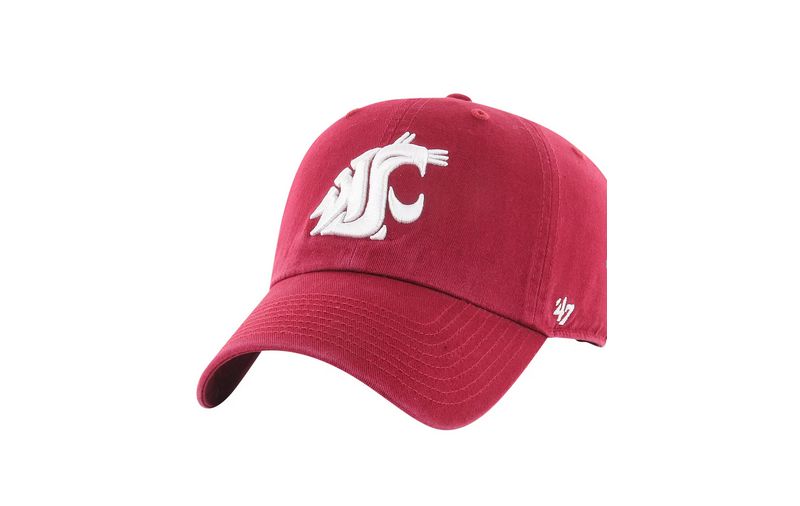 Men's Crimson Washington State Cougars Team Logo Washed Adjustable Hat