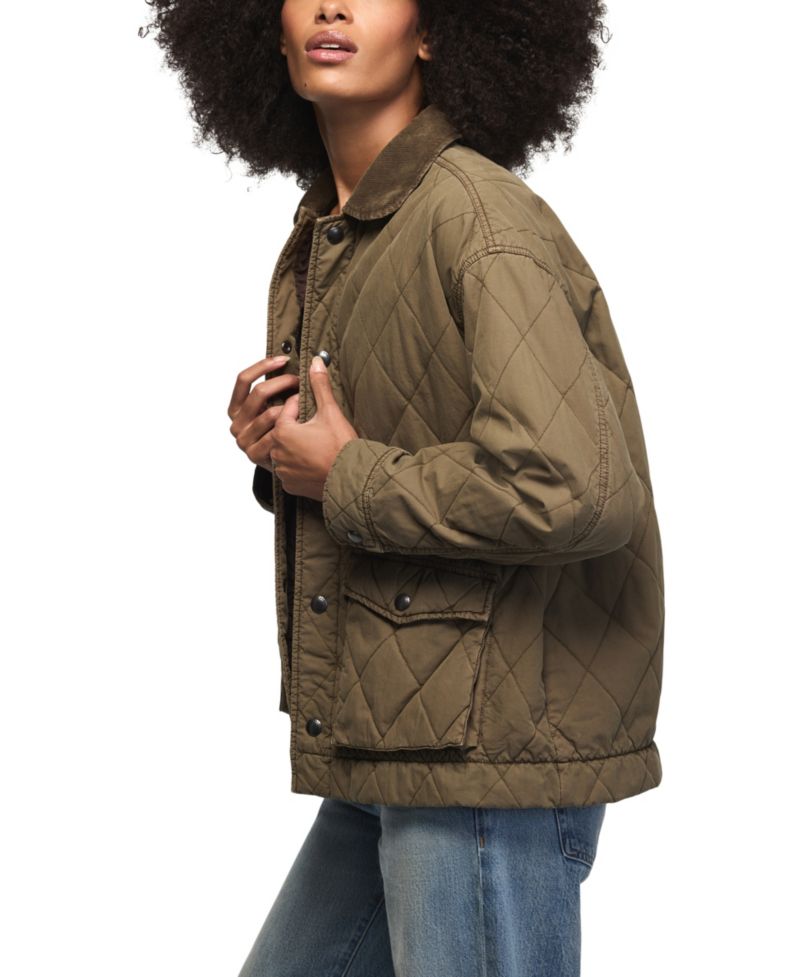 Women's Short Corduroy Quilted Jacket
