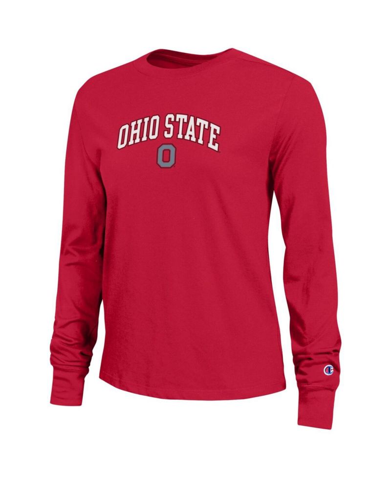 Women's Scarlet Ohio State Buckeyes Arch Over Logo Long Sleeve T-Shirt