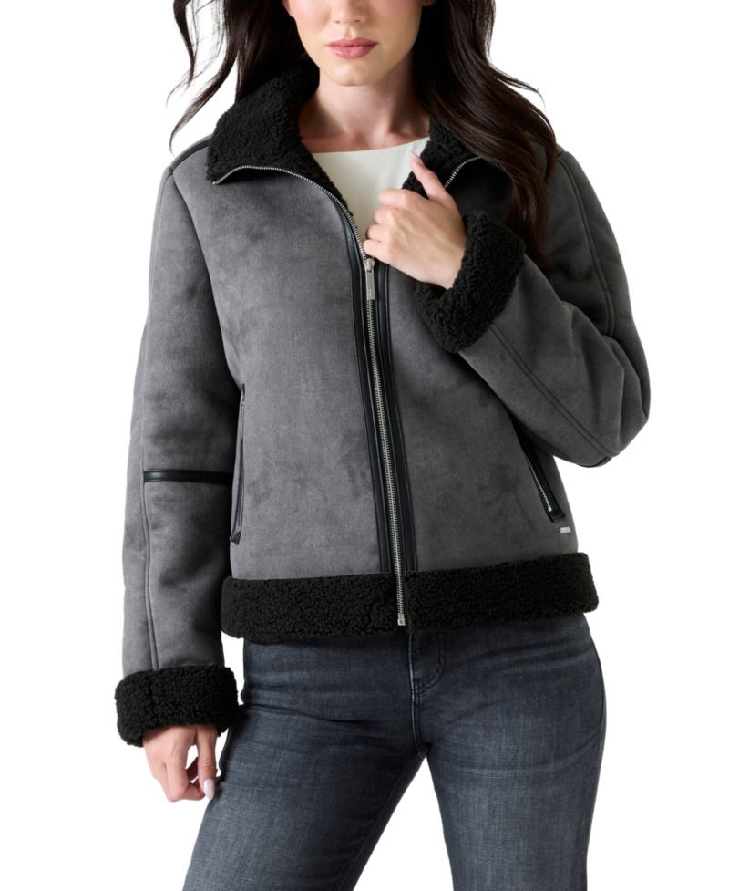 Women's Faux Shearling Zip Up Jacket