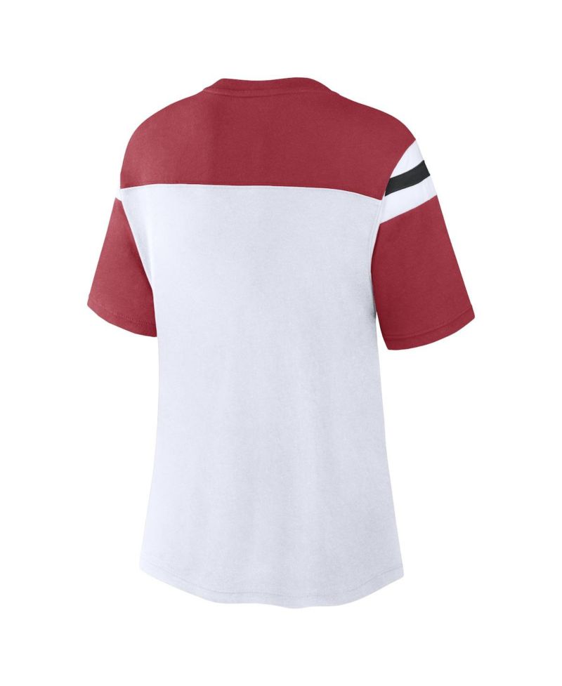 Women's White/Cardinal Arizona Cardinals Cheer Chant Fashion Crop Top
