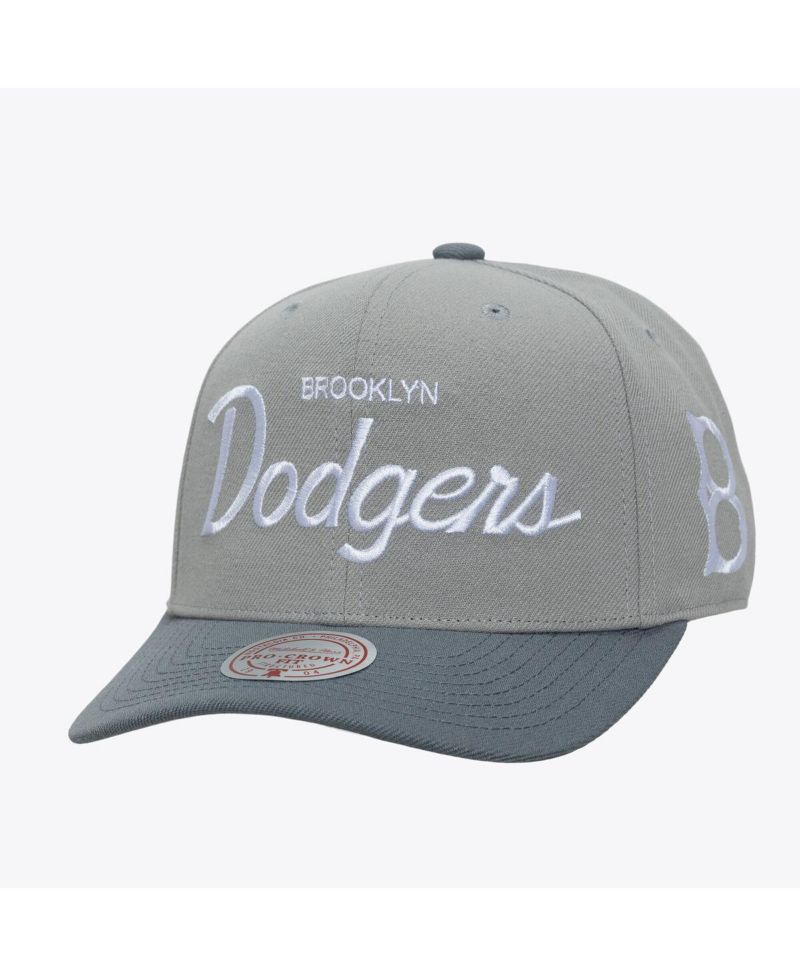 Men's Gray Brooklyn Dodgers Cooperstown Thunderstorm Head Coach Pro-Crown Adjustable Hat