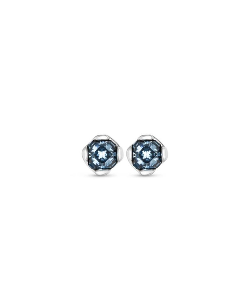 Metal Alloy and Faceted Crystal Earrings