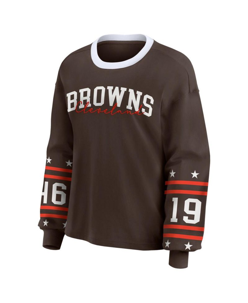 Women's Brown Cleveland Browns Sport Long-Sleeve T-Shirt