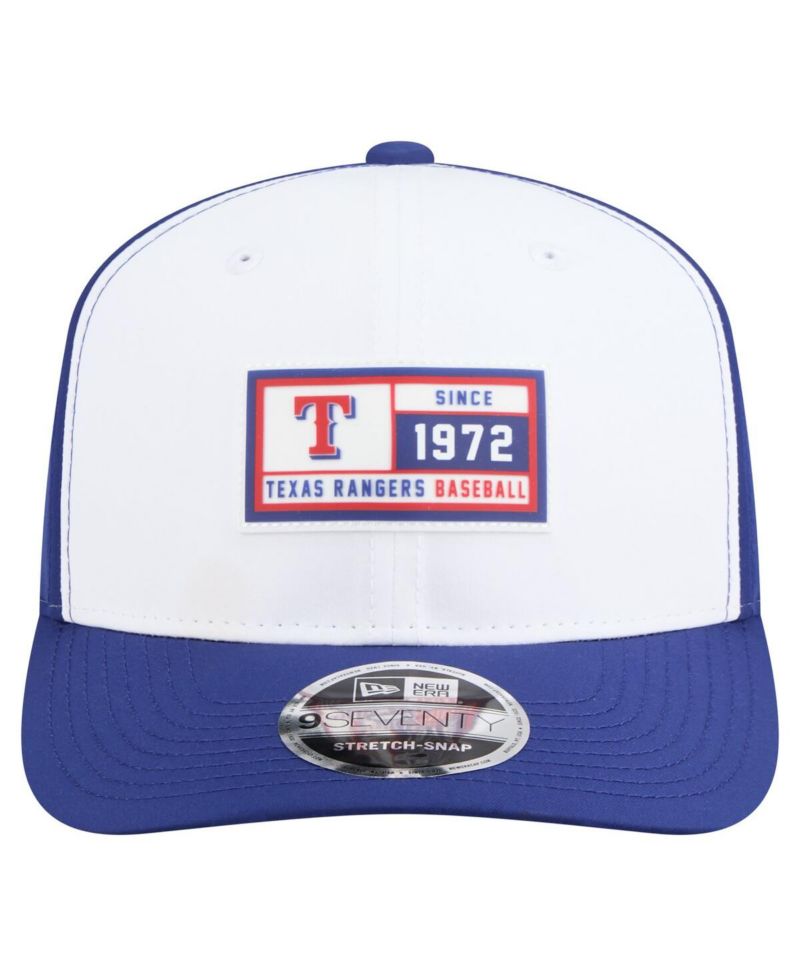 Men's White/Royal Texas Rangers Established Patch 9SEVENTY Adjustable Hat