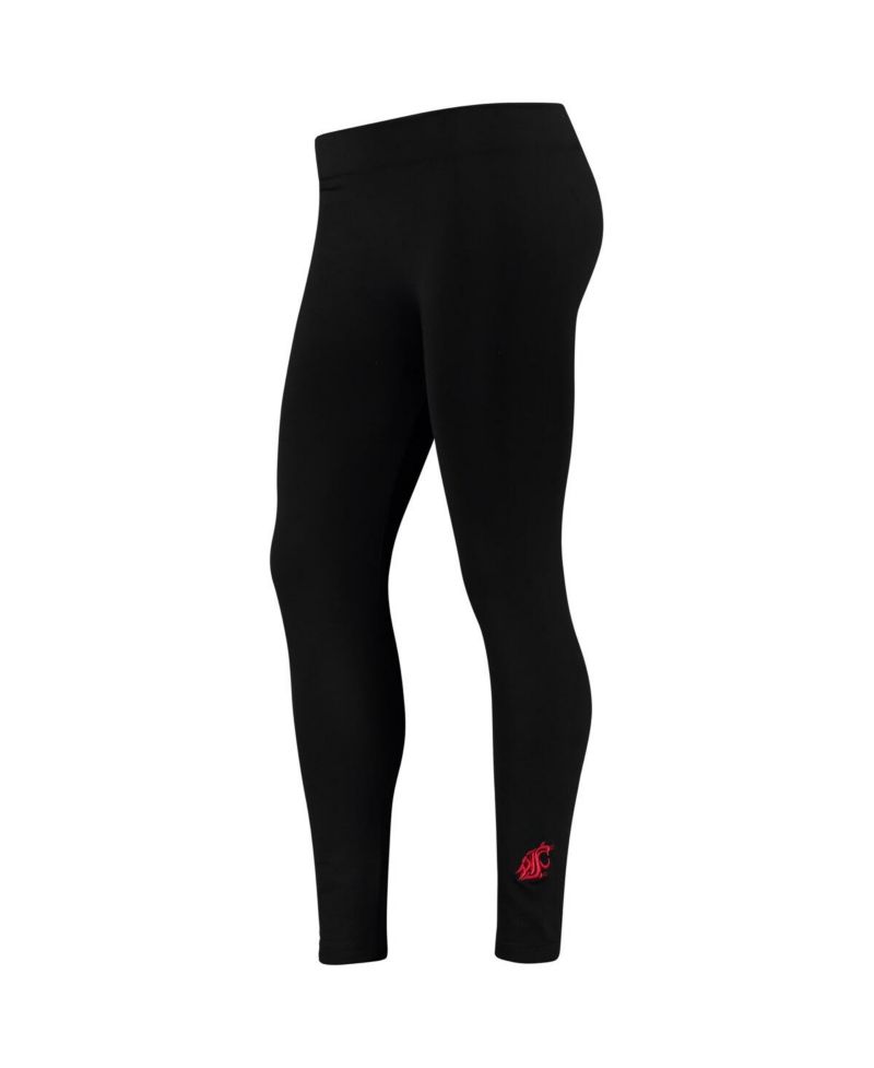 Women's Black Washington State Cougars Fleece Leggings