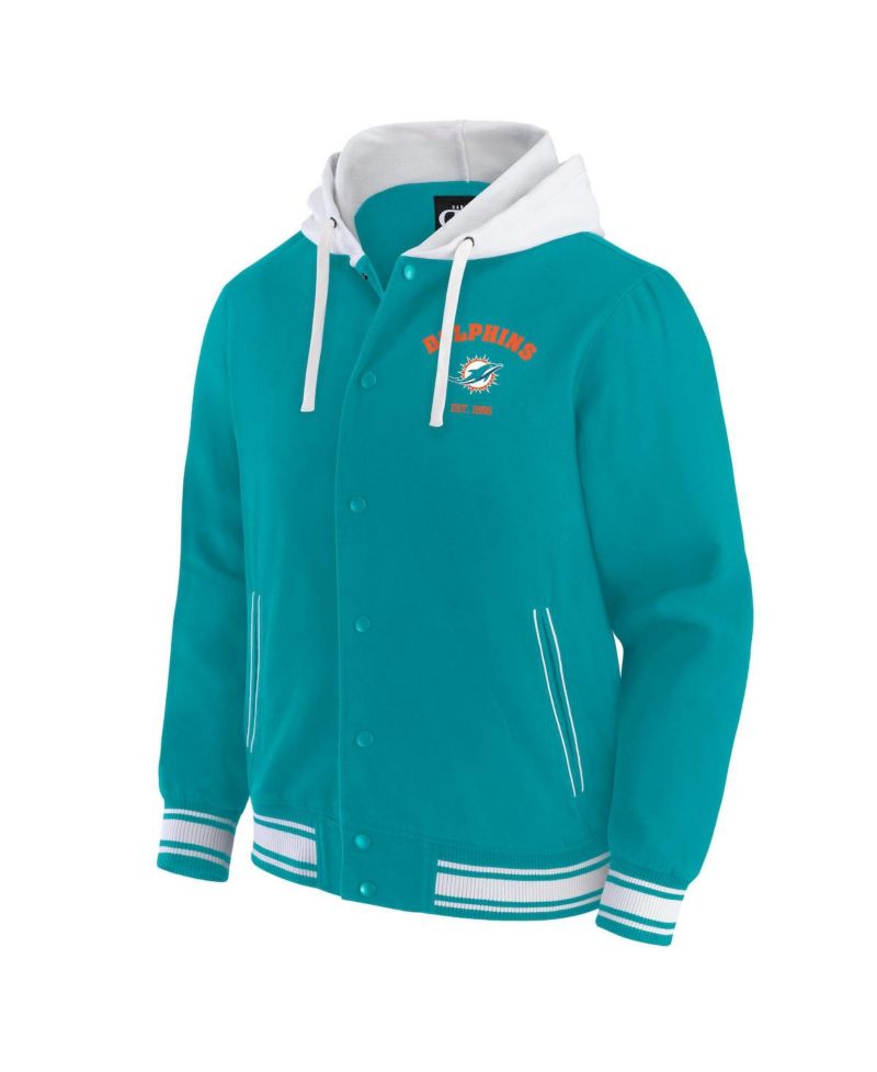 Darius Rucker Collection by Men's Aqua Miami Dolphins Full-Snap Hoodie Jacket