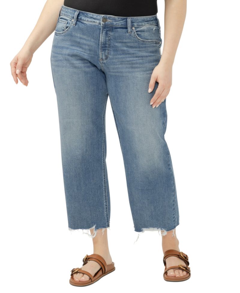 Plus Size Chelsea Boyfriend Mid-Rise Straight-Leg Jeans