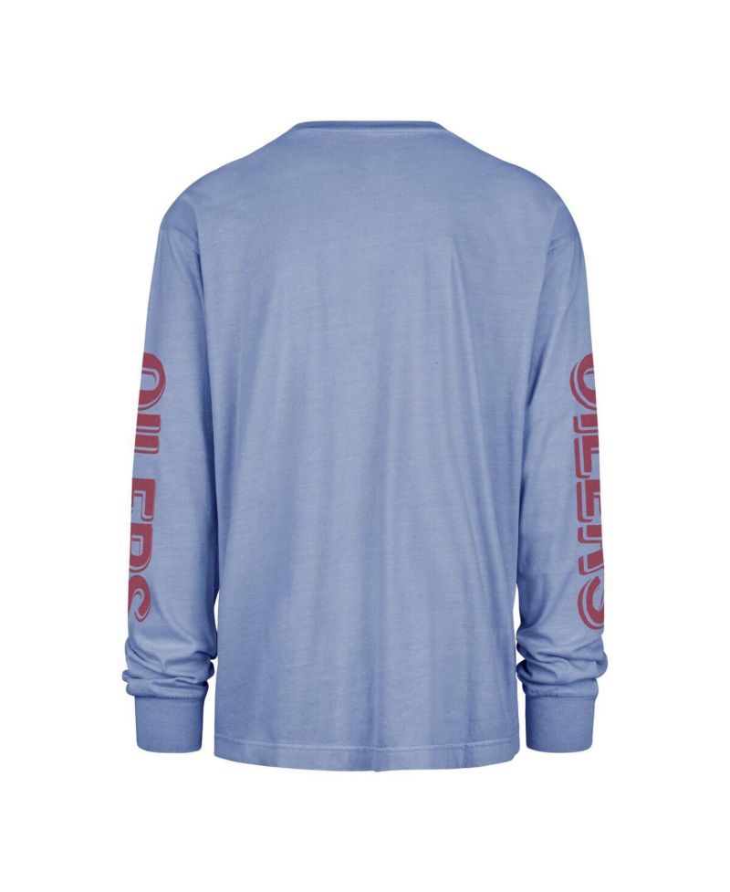 Men's Light Blue Tennessee Oilers Gridiron Classic Teams Cairn Ravine Foundation Throwback Long Sleeve T-Shirt
