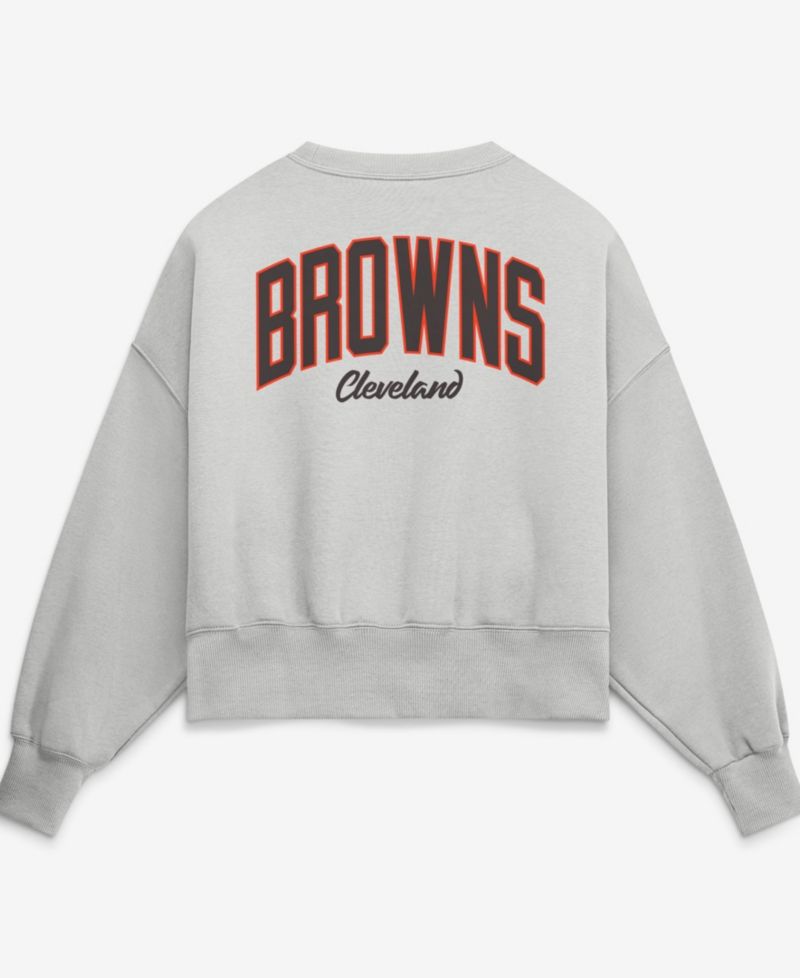 Women's Gray Cleveland Browns Oversized Primetime Phoenix Fleece Sweatshirt