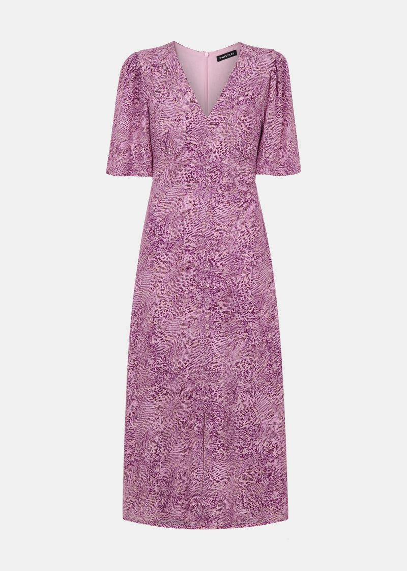 Women's Diagonal Snake Midi Dress