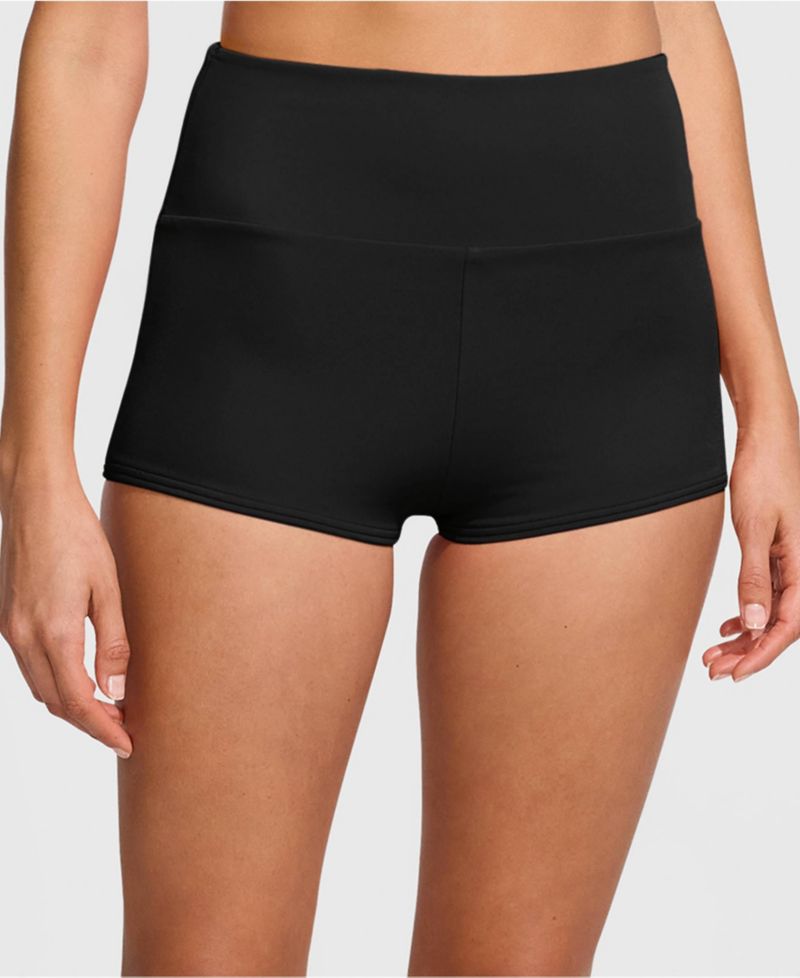 Women's Tugless High Waisted Swim Boy Shorts