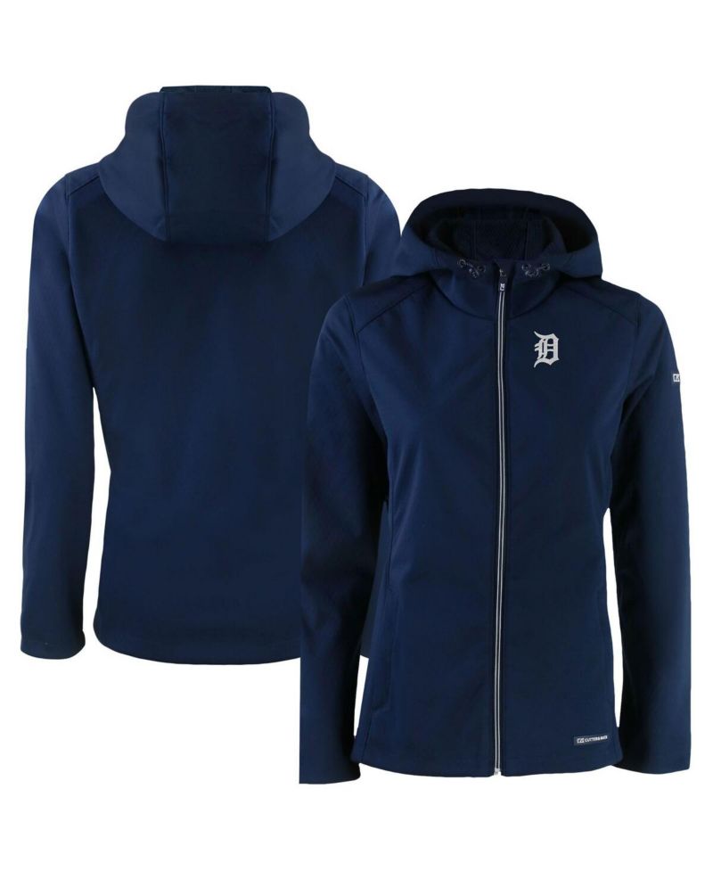Women's Navy Detroit Tigers Evoke Eco Softshell Full-Zip Jacket