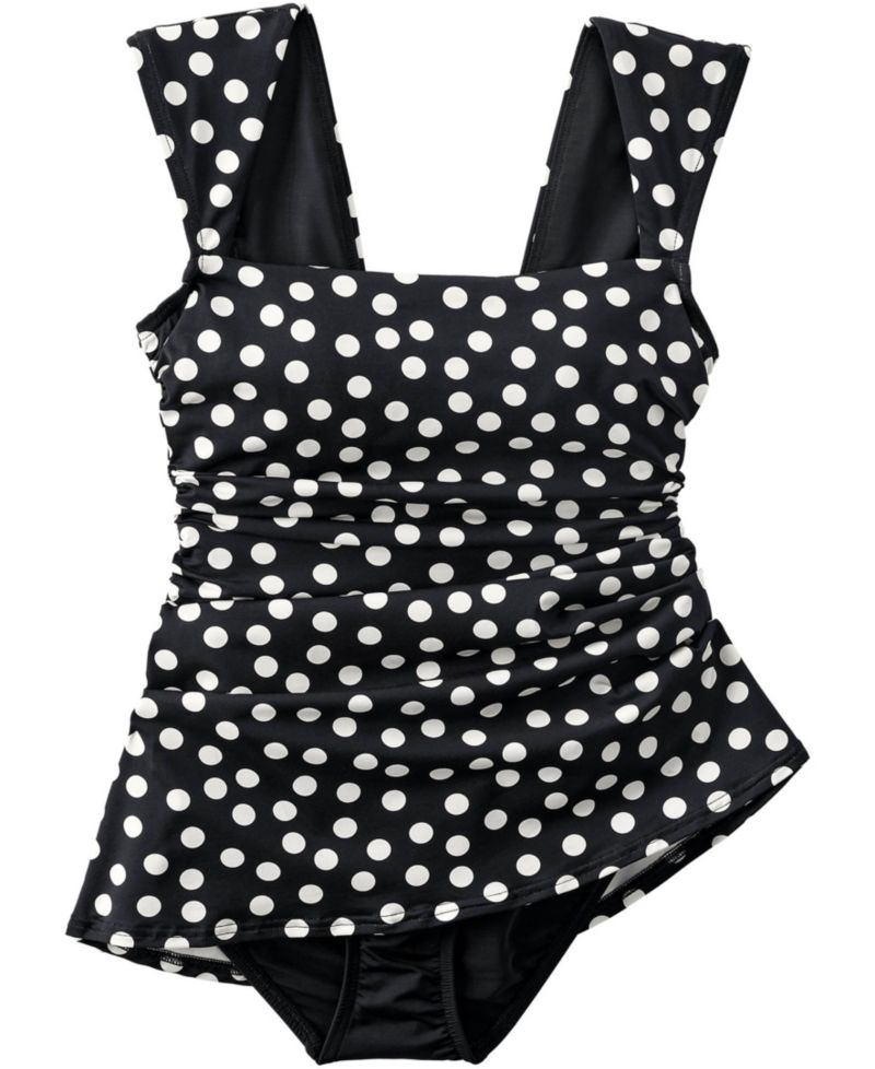 Women's Smoothing Square Neck Ruched Swim Dress Swimsuit