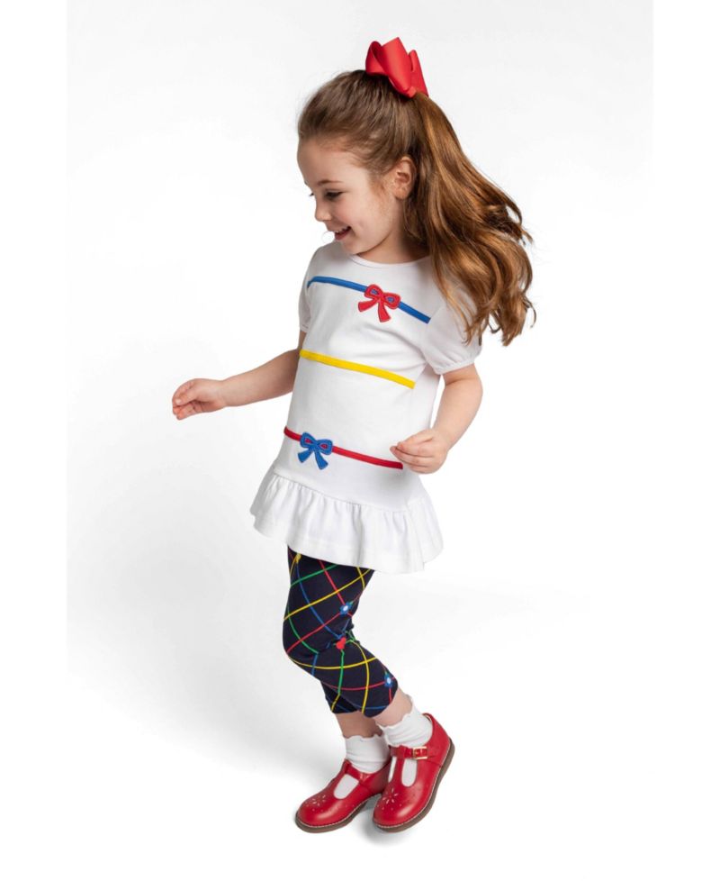 Little Girls 2T - 6X Knit Tunic And Printed Capri Leggings