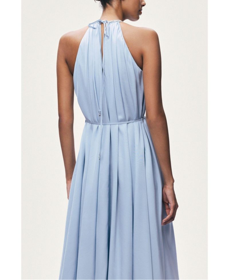 Women's Halter A-Line Embellished Dress