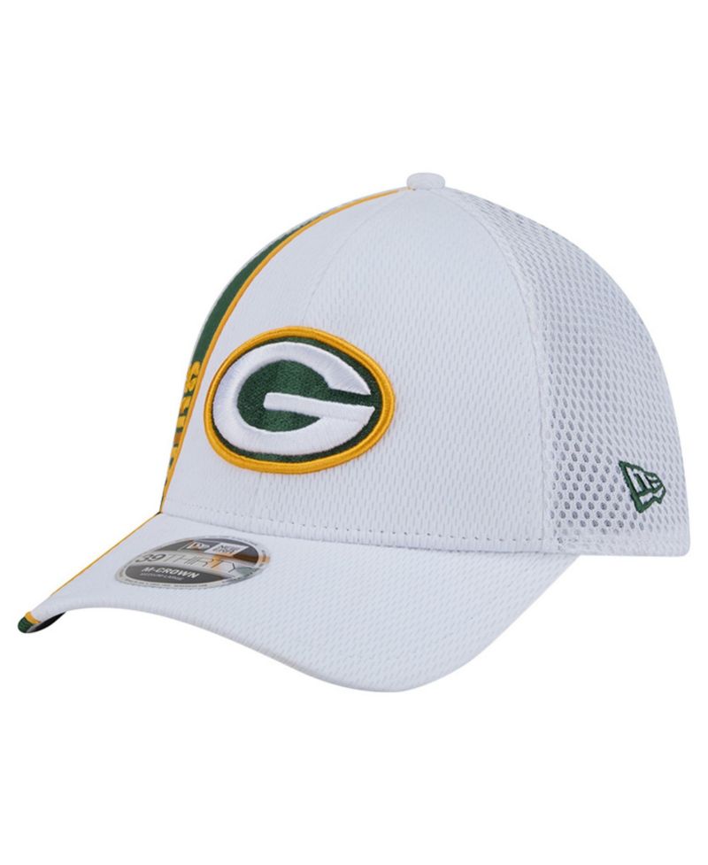 Men's White/ Green Bay Packers Dash 39THIRTY Flex Hat