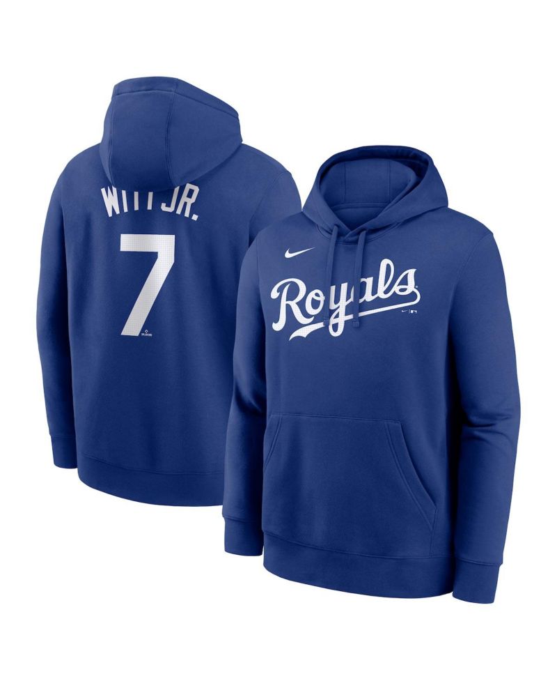 Men's Bobby Witt Jr. Royal Kansas City Royals Player Name & Number Club Fleece Pullover Hoodie