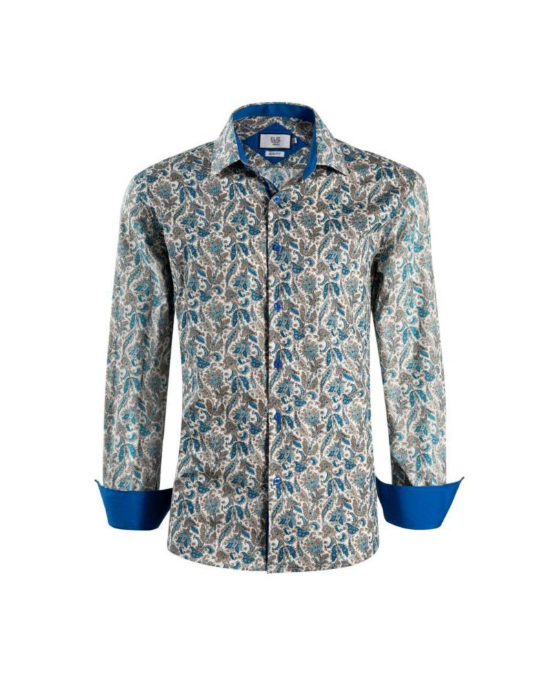Men's Slim Fit Paisley Sport Button-Down Shirt