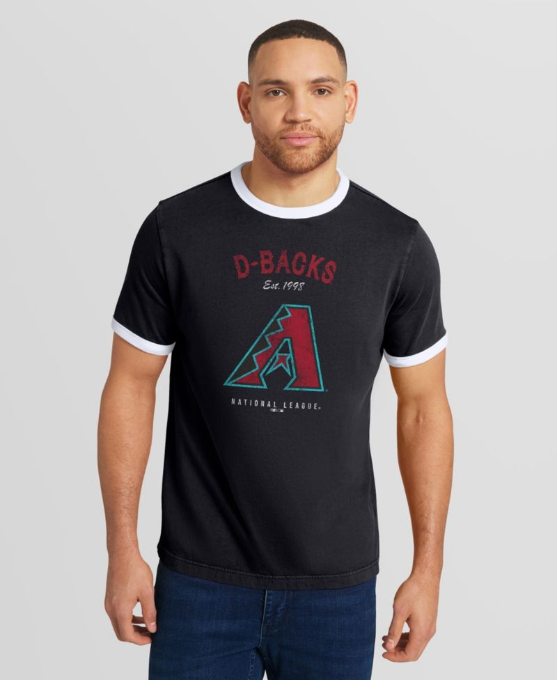 Men's Black Arizona Diamondbacks Washed Ringer T-Shirt