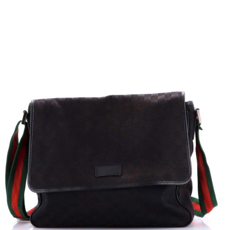 Medium Web Strap Flap Messenger GG Canvas