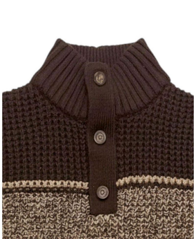 Little Boys Hope and Henry 5 - 7 Organic Mock Neck Waffle Sweater
