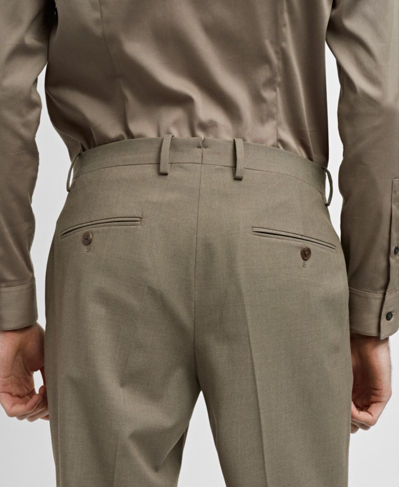 Men's Stretch Fabric Slim-Fit Suit Pants
