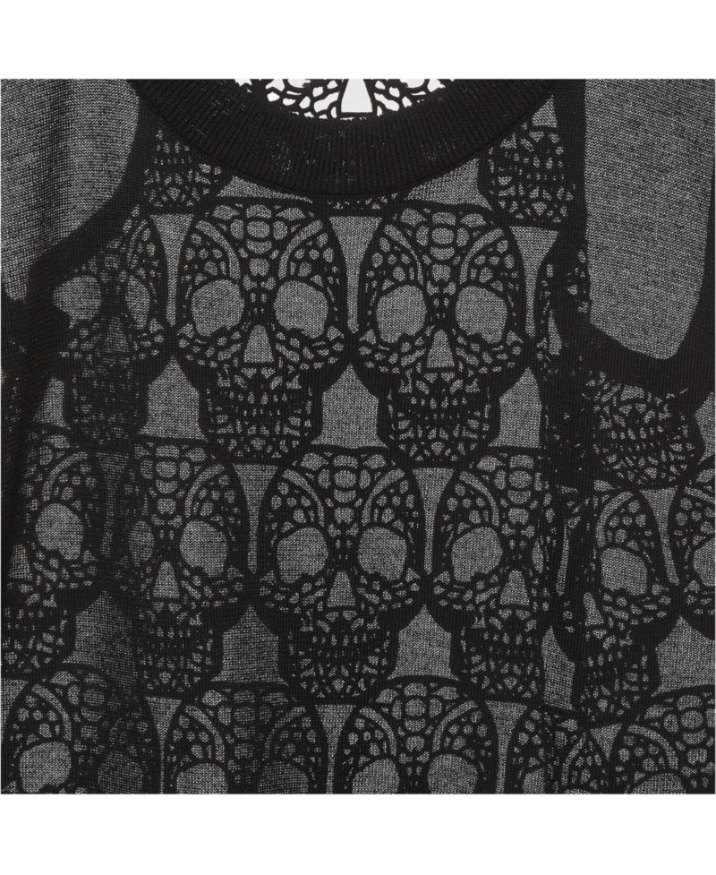 Women's Philipp Plein Sheer Skull Lace Tank Top