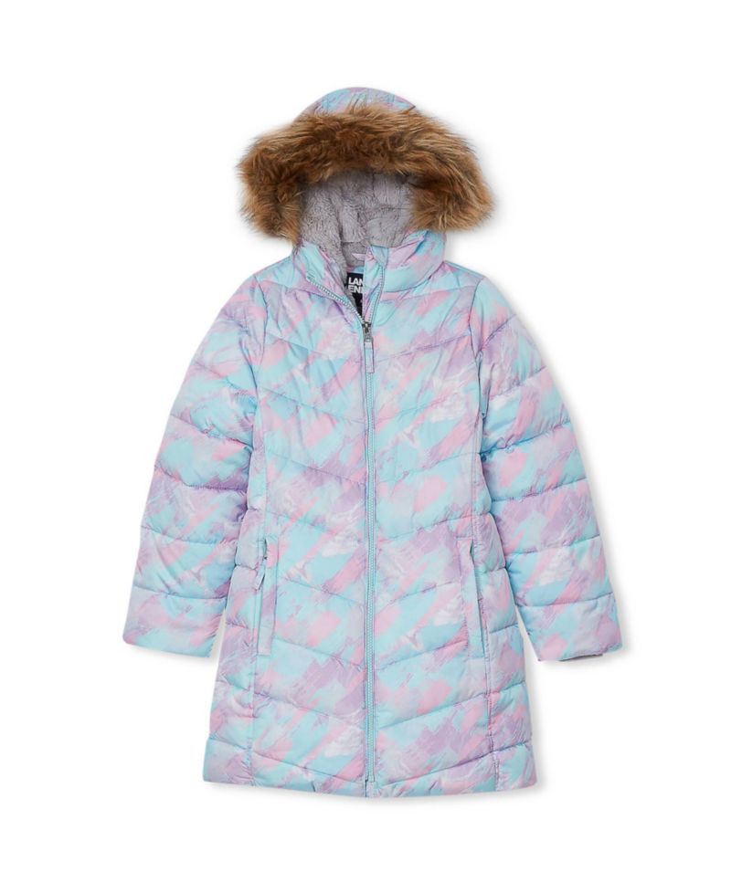 Girls Fleece Lined Printed Parka